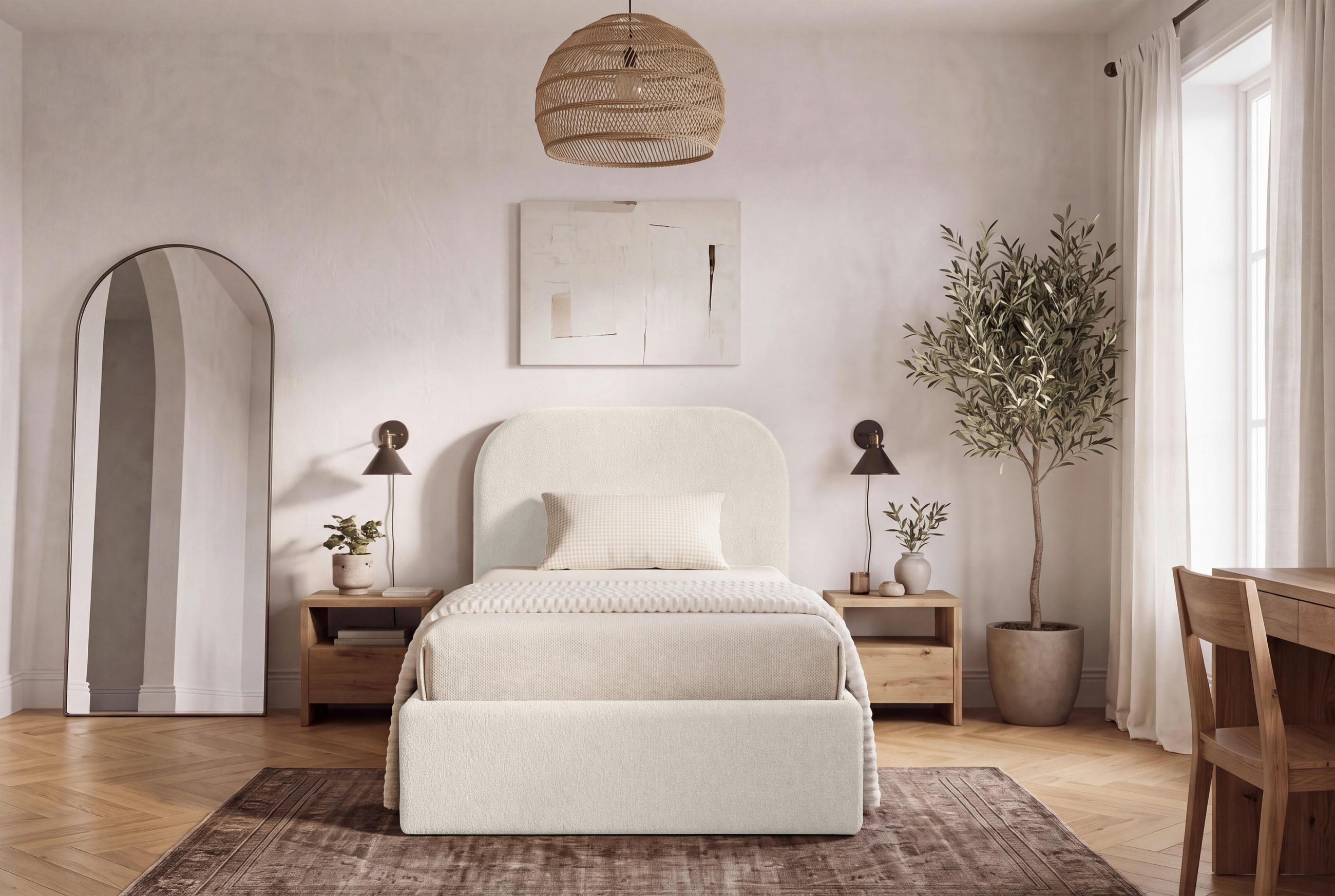 POLSTERBETT 90/200 cm,  in Creme, Lattenrost, Bettkasten,  - Creme/Schwarz, MODERN, Holz/Kunststoff (90/200cm) - Livetastic