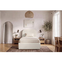 POLSTERBETT 90/200 cm,  in Creme, Lattenrost, Bettkasten,  - Creme/Schwarz, MODERN, Holz/Kunststoff (90/200cm) - Livetastic