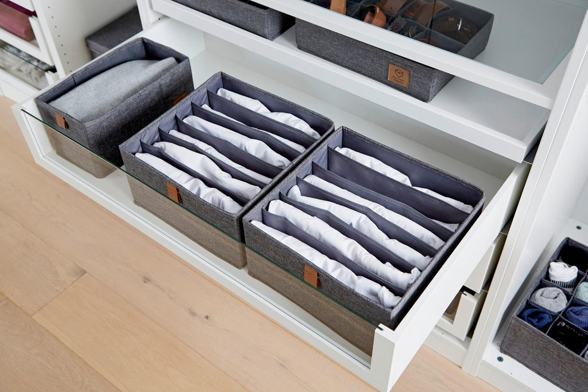 ORGANIZER  - Grau, Basics, Karton/Textil (30/30/15cm) - Store It