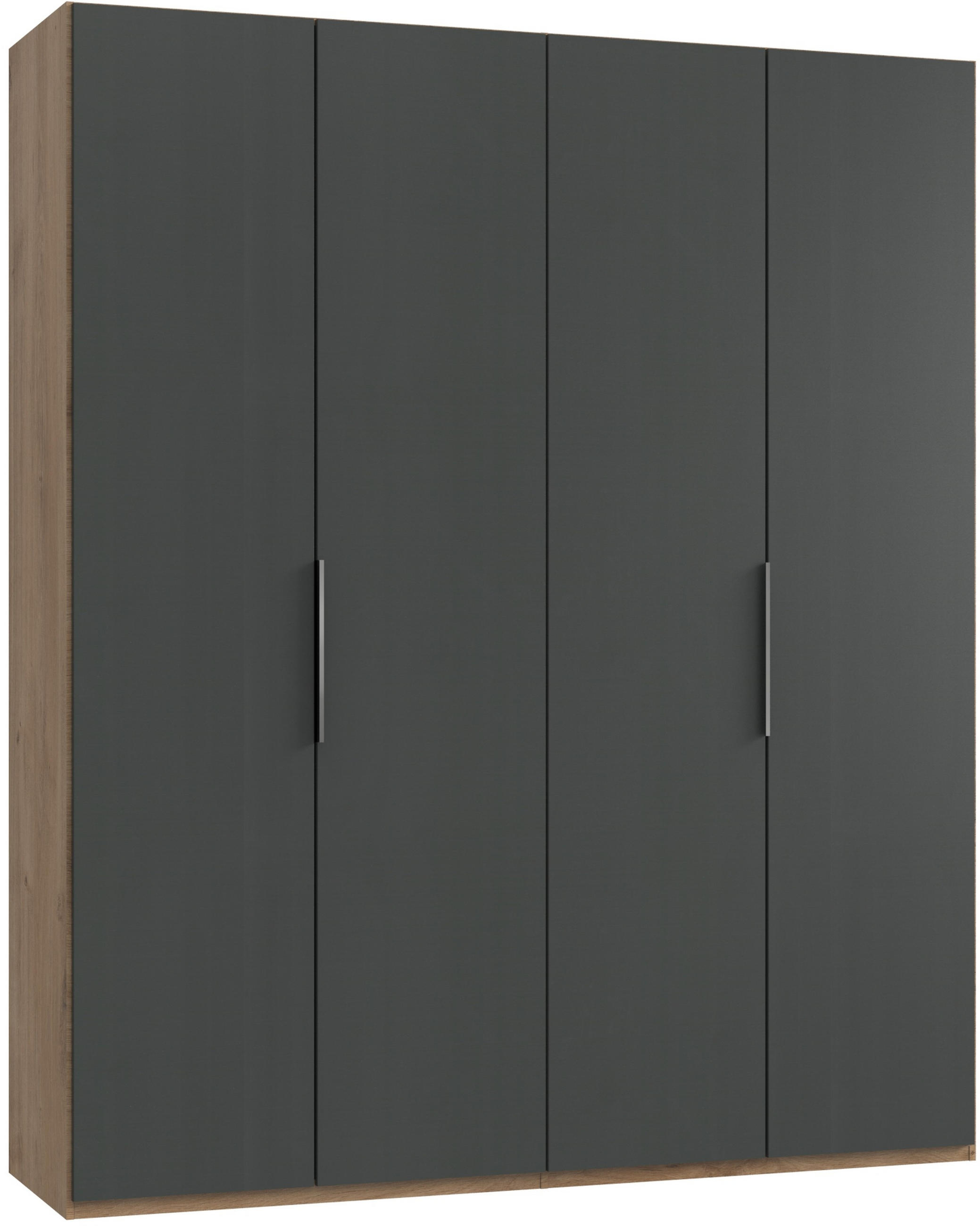 DREHTÜRENSCHRANK in Graphitfarben, Eichefarben  - Chromfarben/Eichefarben, Modern, Holzwerkstoff (200/236/58cm) - MID.YOU