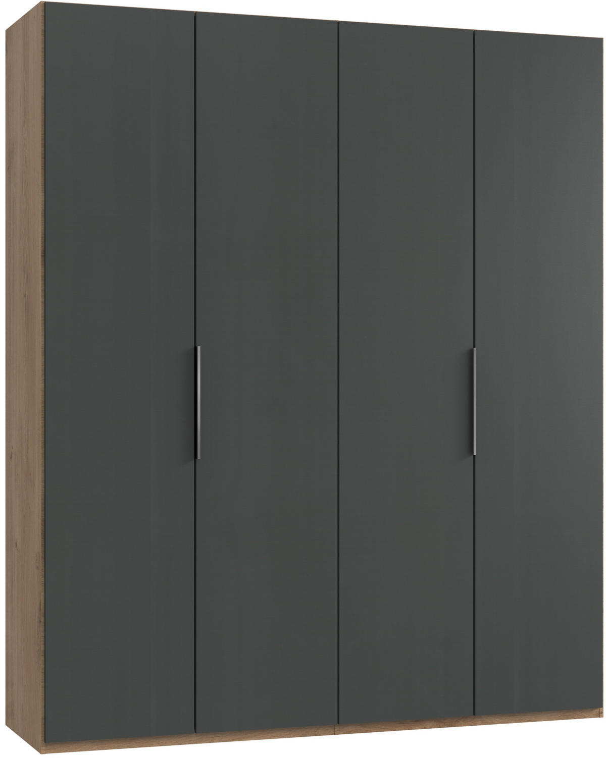 DREHTÜRENSCHRANK in Graphitfarben, Eichefarben  - Chromfarben/Eichefarben, Modern, Holzwerkstoff (200/236/58cm) - MID.YOU