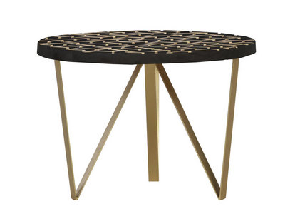 Couchtisch Rund Aus Akazie Und Eisen Kaufen