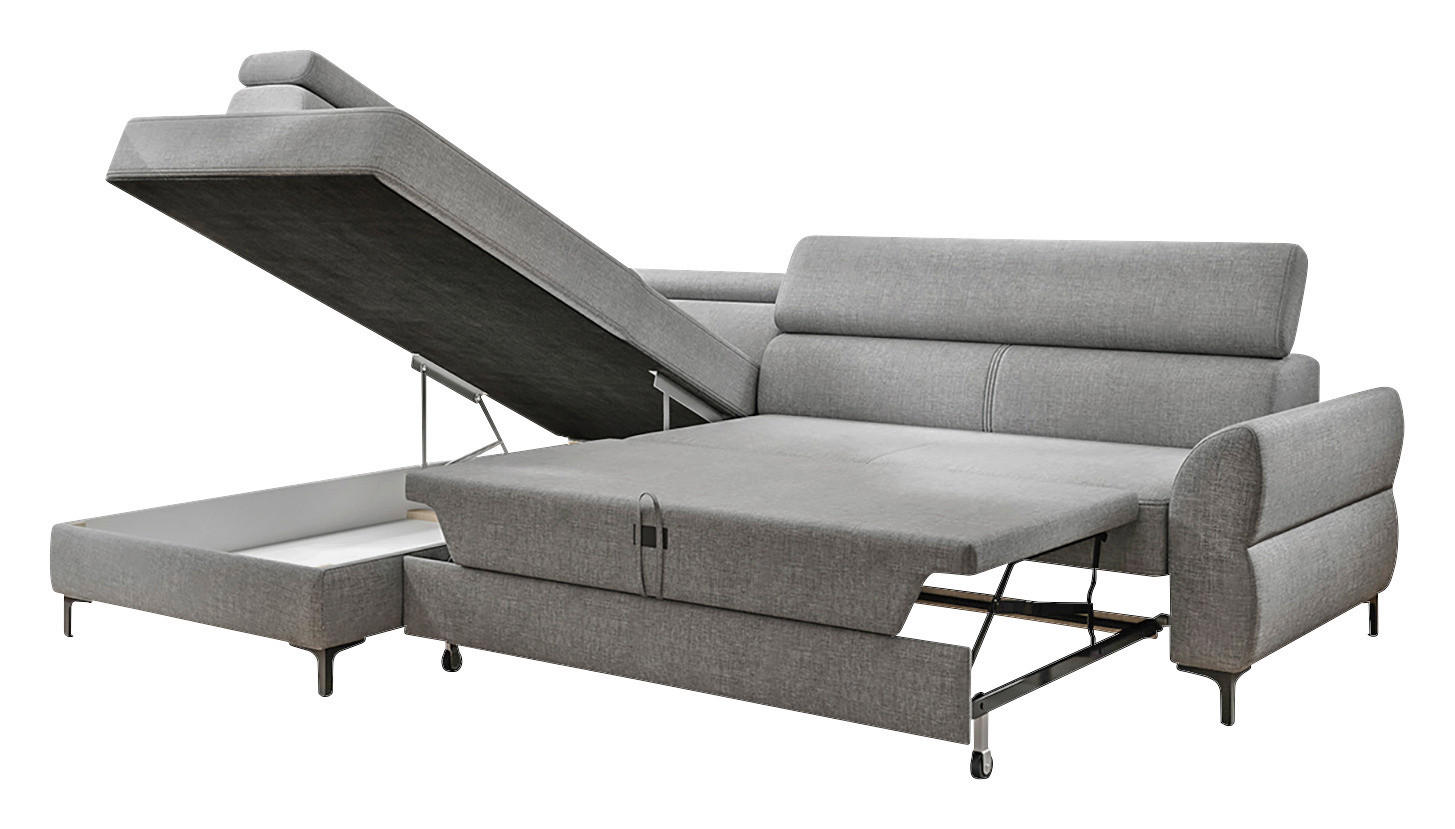 SOFFA i vävt tyg ljusgrå  - ljusgrå/silver, Modern, metall/textil (250/74/90/187cm) - Best Price