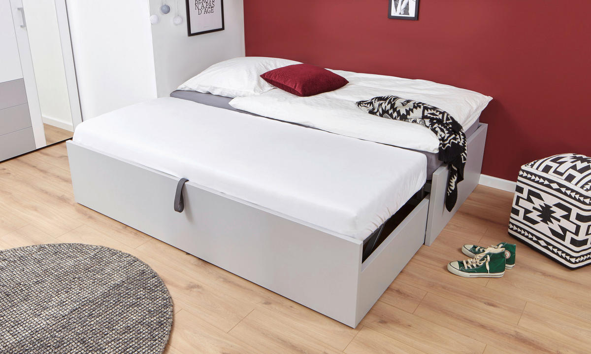 AUSZIEHBETT 90-180/200 cm  in  - Anthrazit, Basics, Holz/Holzwerkstoff (90-180/200cm) - Venda