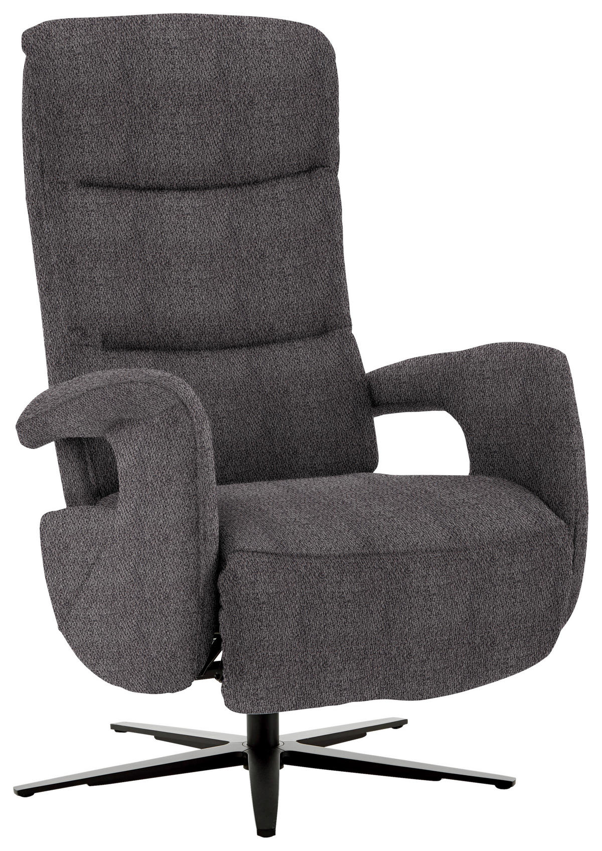 RELAXSESSEL in Textil Anthrazit  - Anthrazit/Schwarz, Design, Textil/Metall (71/112/83-176cm) - Beldomo Style