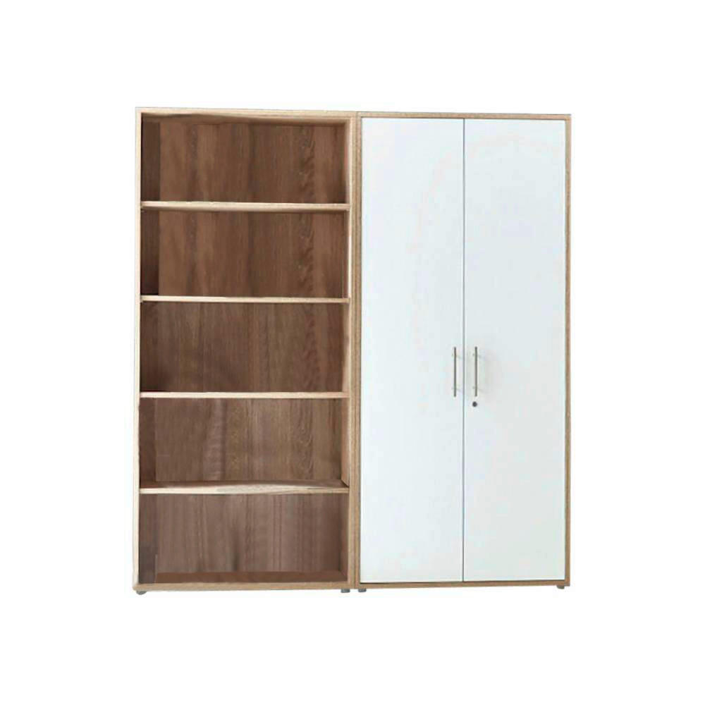 E-shop MID.YOU SKRINKA NA DOKUMENTY, dub sonoma, biela s vysokým leskom, 168,8/185,6/33 cm