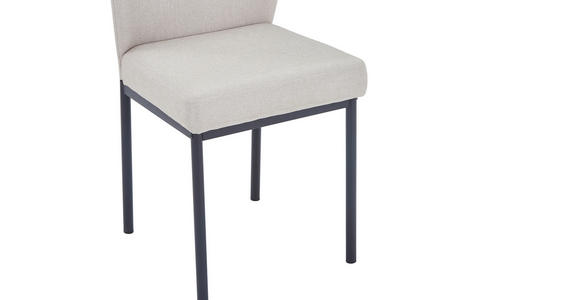 STUHL , , Leinenoptik  - Beige/Schwarz, MODERN, Textil/Metall (46/98/58,5cm) - Carryhome