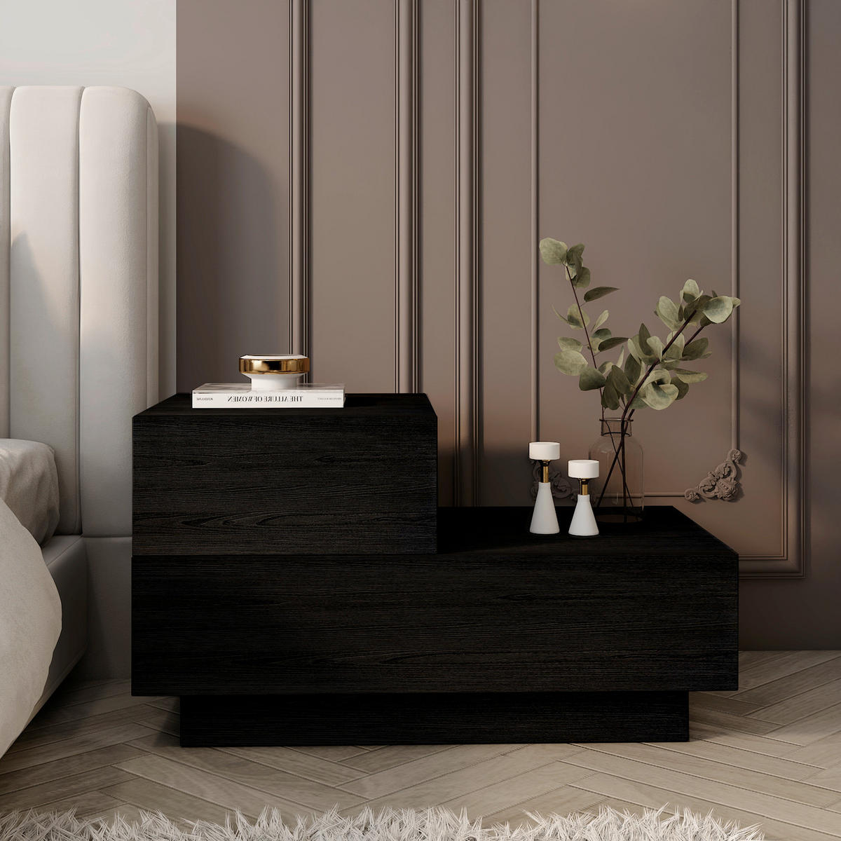 NATTDUKSBORD i svart  - svart, Design, trämaterial (70/39/30cm) - Livetastic