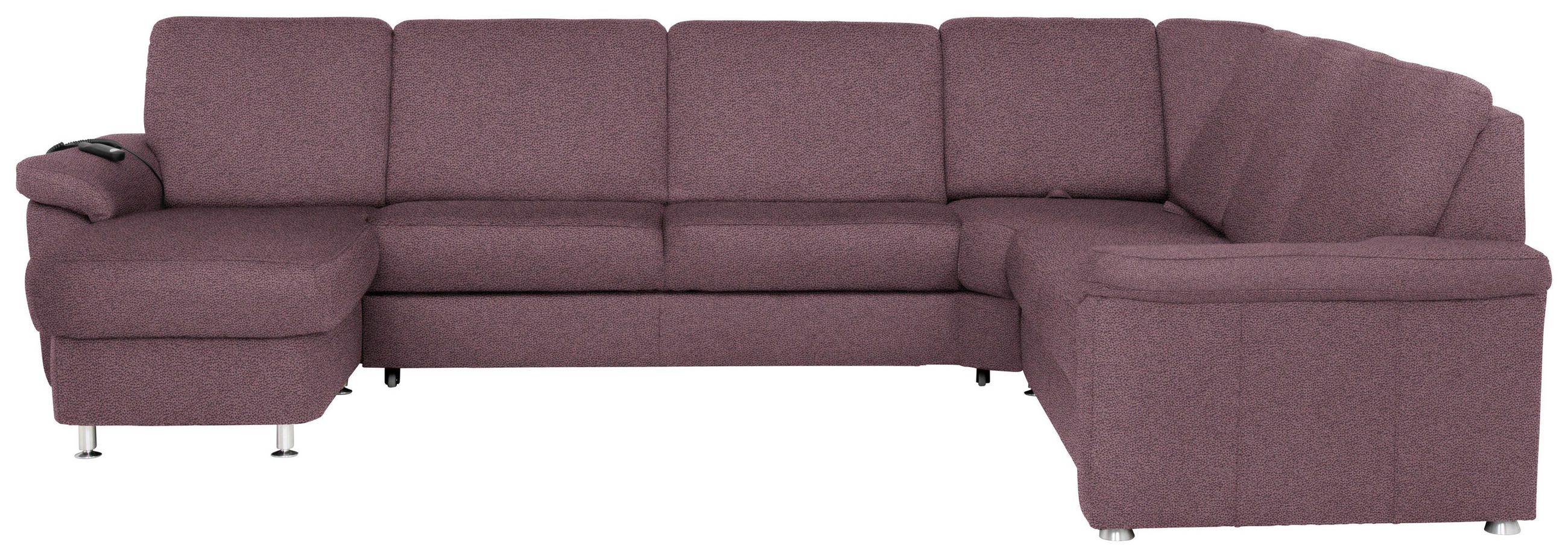 WOHNLANDSCHAFT Violett Flachgewebe  - Chromfarben/Violett, KONVENTIONELL, Textil/Metall (163/330/240cm) - Beldomo System