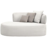 RÉCAMIERE in Plüsch Creme, Greige  - Greige/Creme, MODERN, Kunststoff/Textil (166/86/105cm) - Hom`in