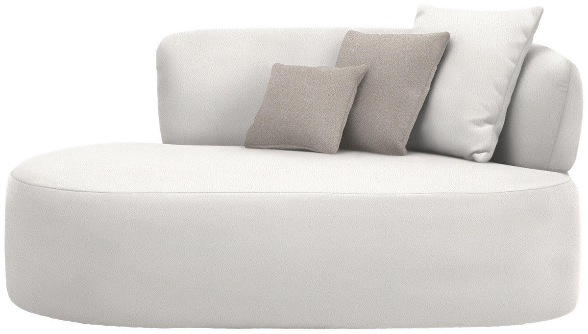 RÉCAMIERE in Plüsch Creme, Greige  - Greige/Creme, MODERN, Kunststoff/Textil (166/86/105cm) - Hom`in