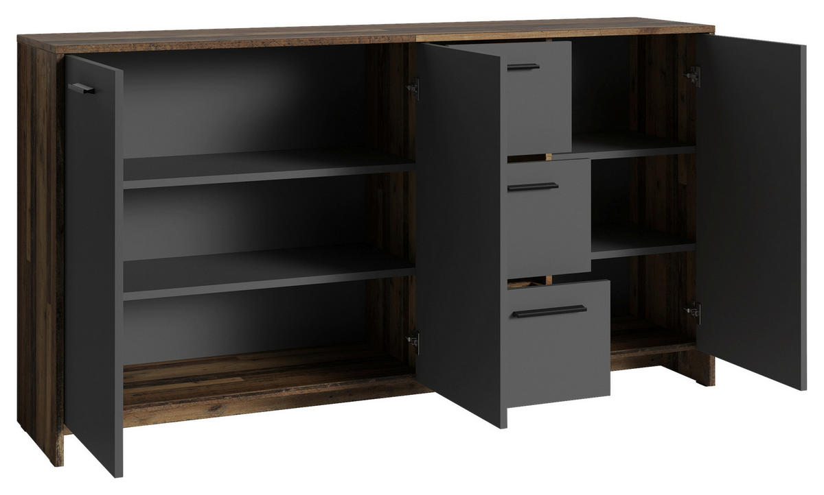 SIDEBOARD Ben  in 153/83/35 cm  - Anthrazit/Eiche Artisan, MODERN, Holzwerkstoff/Kunststoff (153/83/35cm) - MID.YOU