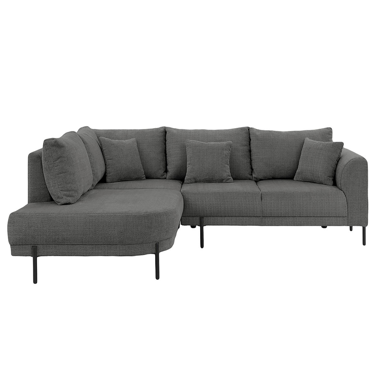 ECKSOFA Mauris Grau Chenille Rückenkissen  - Schwarz/Grau, Design, Kunststoff/Textil (200/233cm) - Livetastic