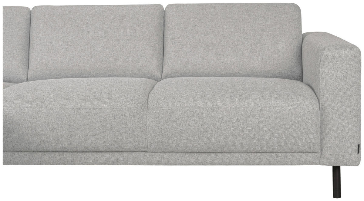 SOFFA i flatväv ljusgrå  - ljusgrå/svart, Design, metall/trä (238/78/142cm) - Pure Home Comfort