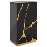 KOMMODE  in 60/105/40 cm  - Goldfarben/Schwarz, Trend, Glas/Holzwerkstoff (60/105/40cm) - Xora