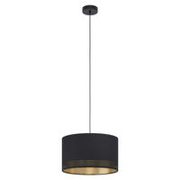 HÄNGELEUCHTE 38/110 cm    - Goldfarben/Schwarz, Design, Textil/Metall (38/110cm) - Eglo