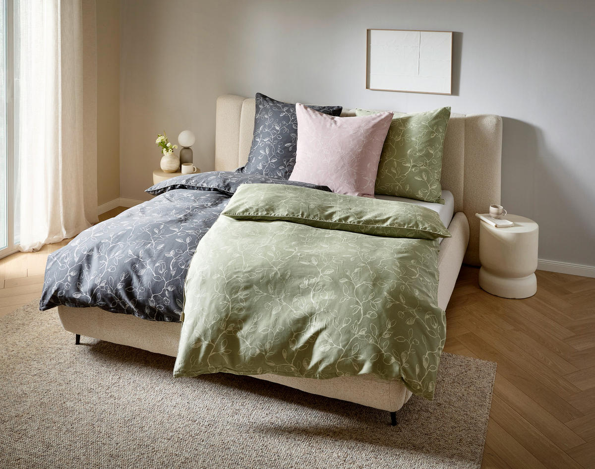 BETTWÄSCHE Satin 135/200 cm  - Grün, Textil (135/200cm) - Bio:Vio