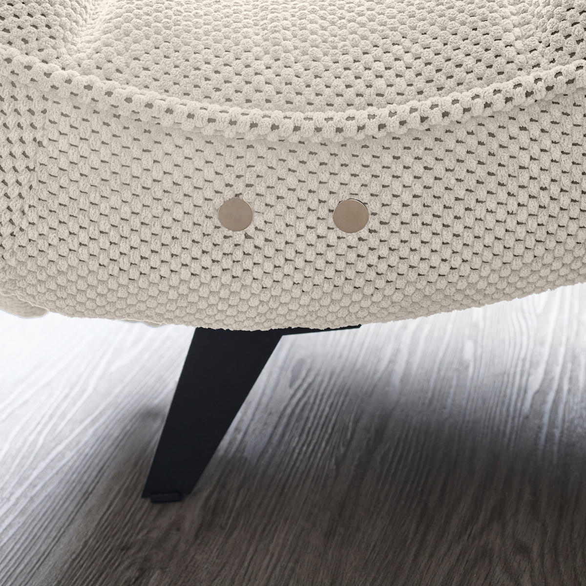 RELAXLIEGE in Webstoff Creme  - Creme/Schwarz, Design, Textil/Metall (75/158-178/58-86cm) - Welnova