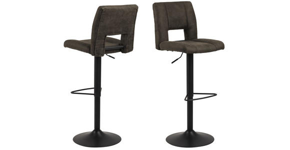 BARHOCKER in Anthrazit - Anthrazit/Schwarz, Design, Textil/Metall (41,5/94-115/52cm) - Carryhome