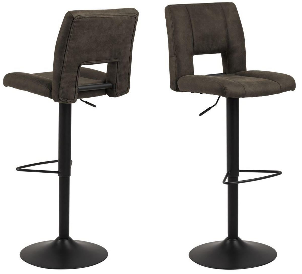 BARSKI STOL, antracit  - črna/antracit, Design, kovina/tekstil (41,5/94-115/52cm) - Hom`in