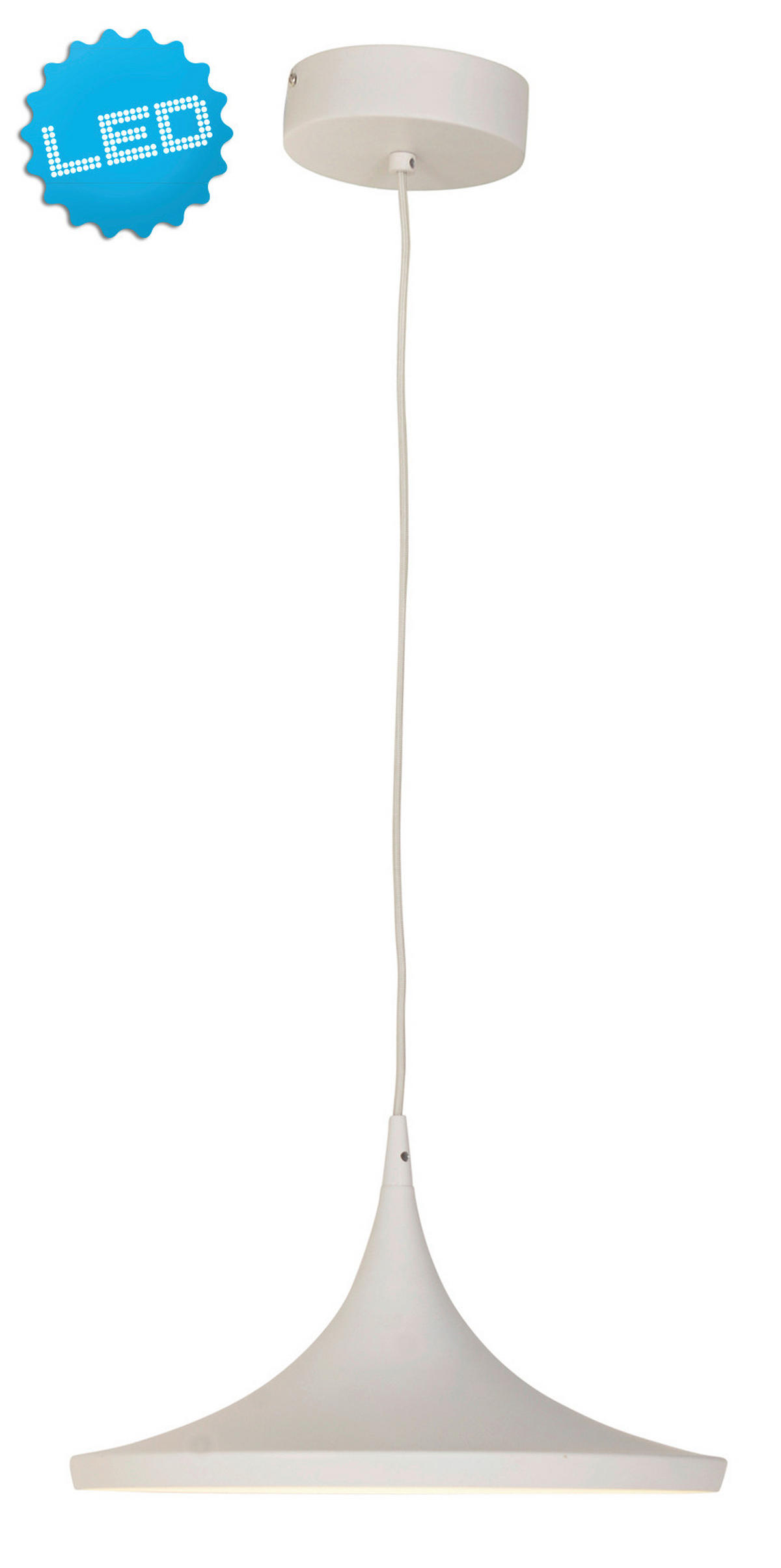 LED-HÄNGELEUCHTE Oslo 37/150 cm   - Weiß, Design, Metall (37/150cm) - Näve