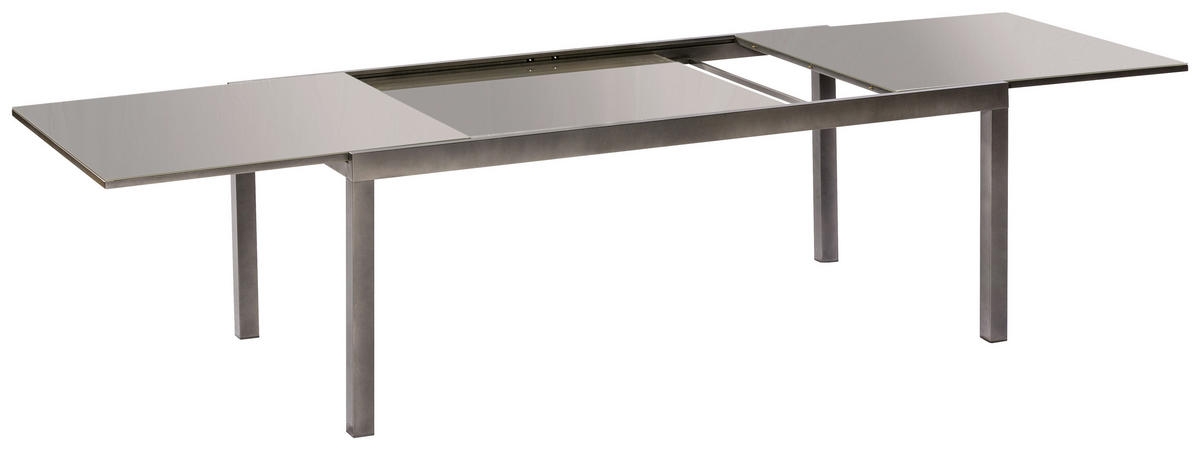 GARTENTISCH 220-340/110/75 cm  - Graphitfarben/Grau, KONVENTIONELL, Glas/Metall (220-340/110/75cm) - Gardenson