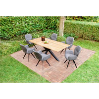GARTENTISCH 200/95/76 cm Holz rechteckig  - Anthrazit/Naturfarben, Design, Holz/Metall (200/95/76cm)