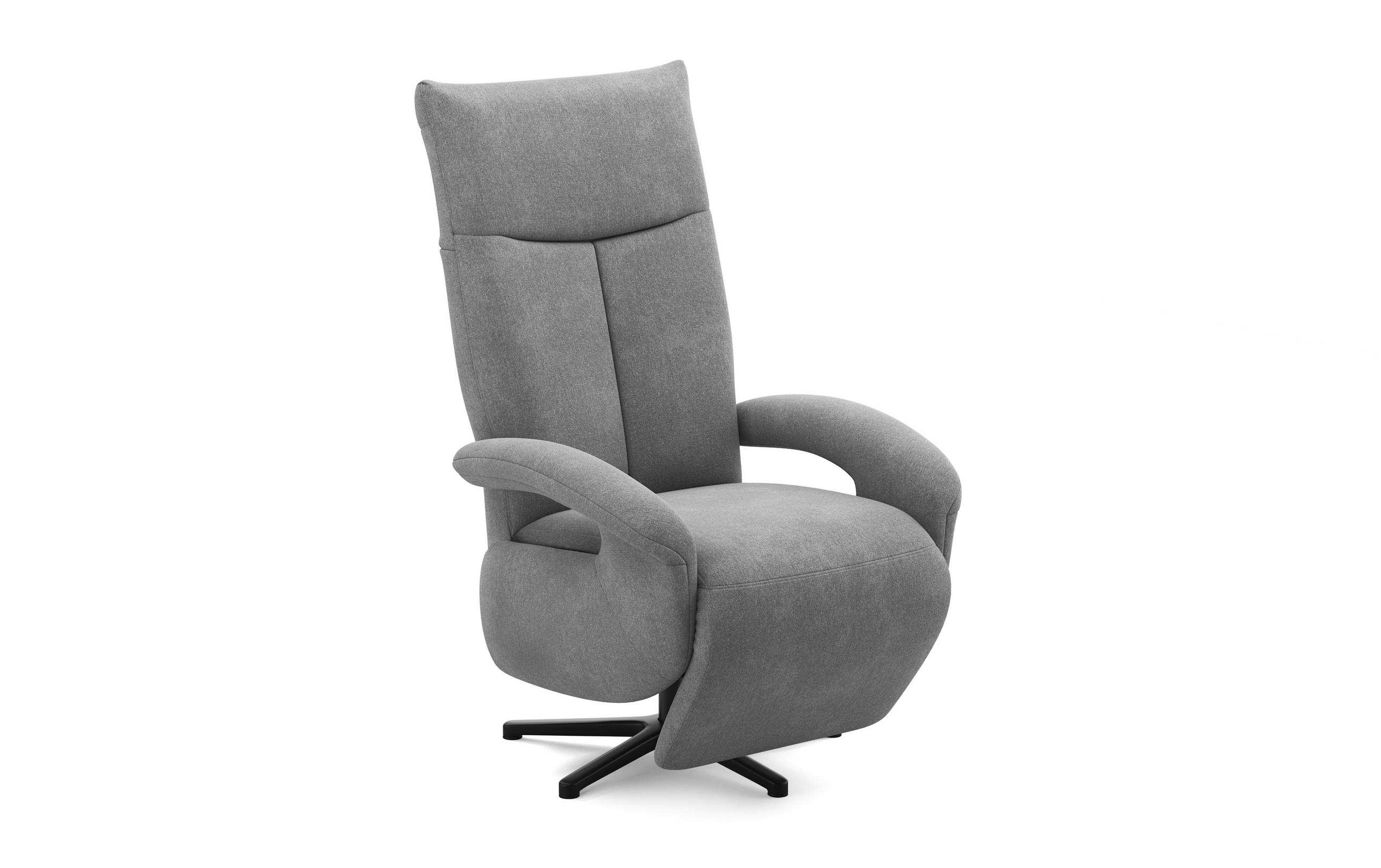 SESSEL in Flachgewebe Grau  - Schwarz/Grau, Konventionell, Textil/Metall (74/112/82cm) - Sit & More