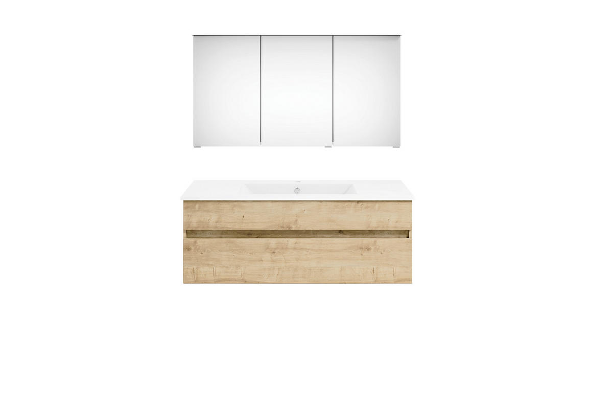 BADEZIMMER 120 cm  - Weiss/Eichefarben, Konventionell, Holzwerkstoff (120cm) - Puris