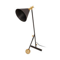 STEHLEUCHTE - Goldfarben/Schwarz, Design, Kunststoff/Stein (23/76/32cm) - Kayoom