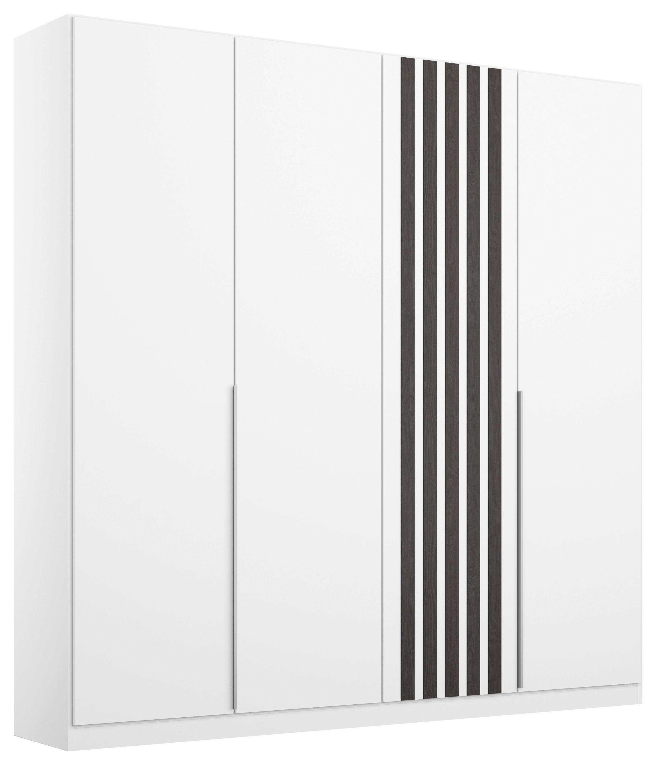 DREHTÜRENSCHRANK 181/210/54 cm 4-türig Weiß  - Alufarben/Weiß, MODERN, Holzwerkstoff/Metall (181/210/54cm) - Rauch Möbel