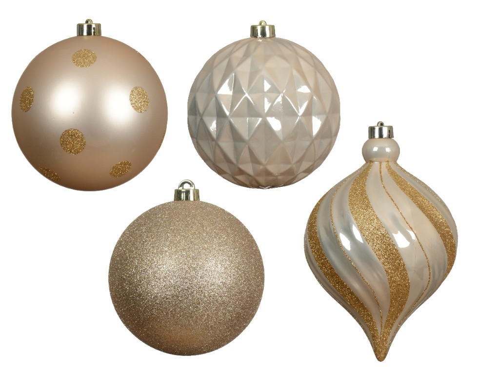 CHRISTBAUMKUGEL-SET 15,00 cm 6-teilig  - Perlmutt, Basics, Kunststoff (15,00cm) - X-Mas