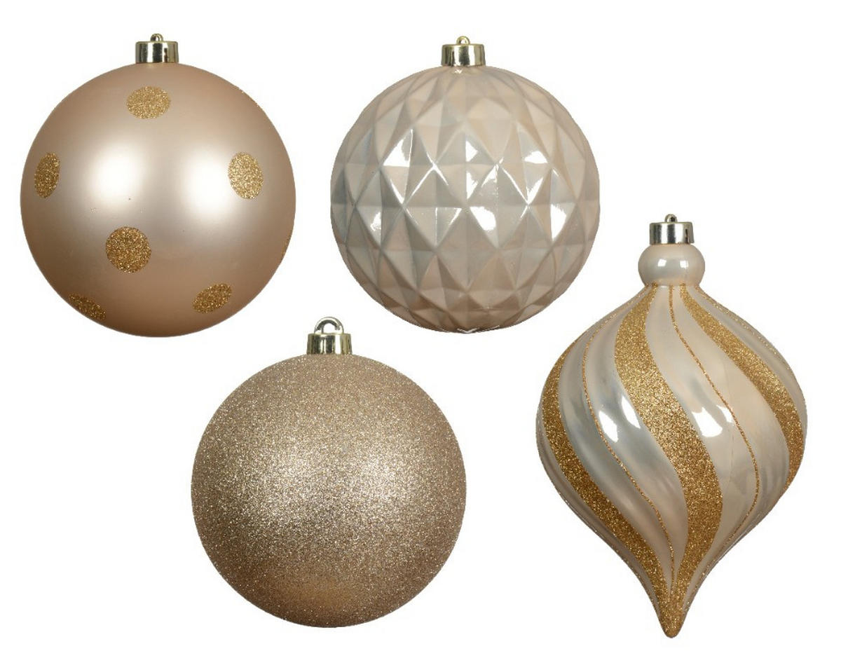 CHRISTBAUMKUGEL-SET 15,00 cm 6-teilig  - Perlmutt, Basics, Kunststoff (15,00cm) - X-Mas