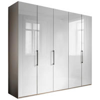 KLEIDERSCHRANK in Grau, Weiss  - Schieferfarben/Weiss, Konventionell, Glas/Holzwerkstoff (250/236/58cm) - Novel