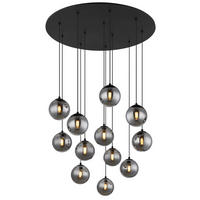 LED-HÄNGLAMPA RIHA 75/120 cm  - svart, Design, metall/glas (75/120cm) - Globo