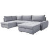 ECKSOFA Hellgrau Velours  - Chromfarben/Hellgrau, Design, Kunststoff/Textil (173/322/174cm) - Livetastic