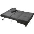 SCHLAFSOFA Mikrovelours Schwarz  - Schwarz, KONVENTIONELL, Textil/Metall (145/85/100cm) - Carryhome