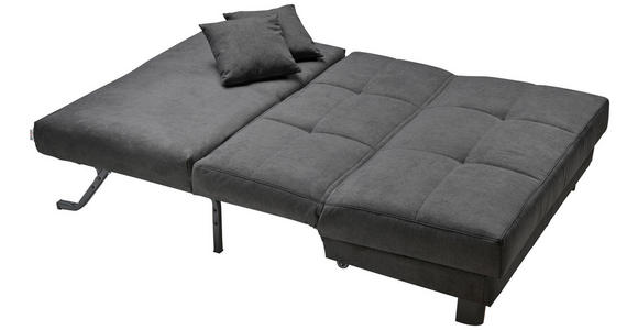 SCHLAFSOFA Mikrovelours Schwarz  - Schwarz, KONVENTIONELL, Textil/Metall (145/85/100cm) - Carryhome