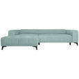 ECKSOFA  in Chenille Hellblau  222/279 cm  - Schwarz/Hellblau, KONVENTIONELL, Kunststoff/Textil (222/279cm) - Hom`in