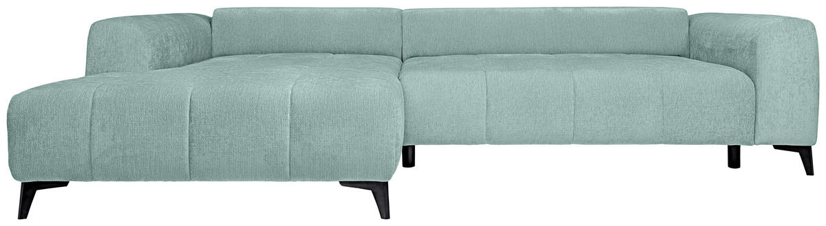 ECKSOFA Hellblau Chenille  - Schwarz/Hellblau, KONVENTIONELL, Kunststoff/Textil (222/279cm) - Hom`in