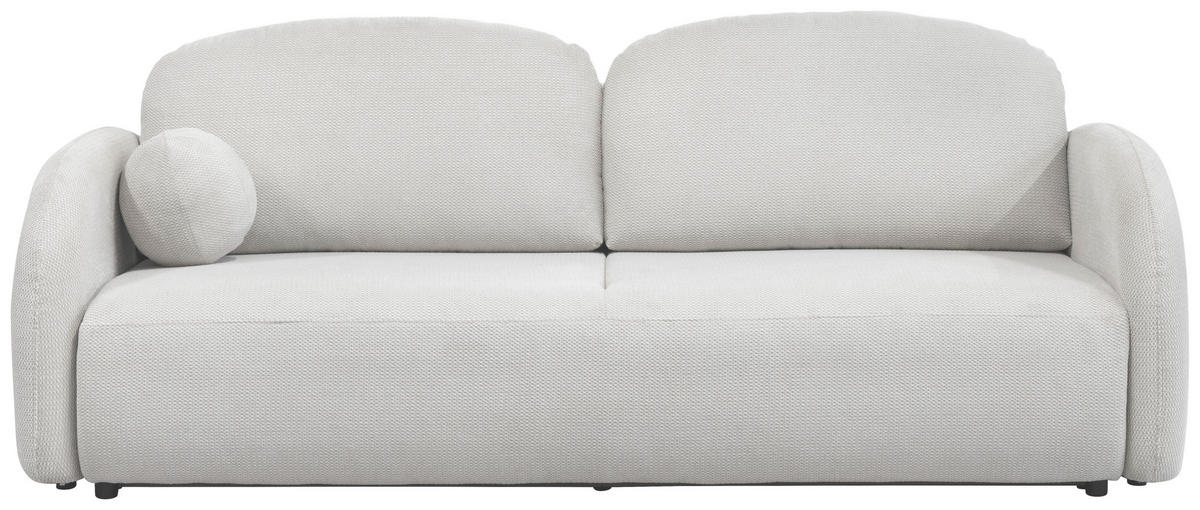 SCHLAFSOFA ROMA  mit Struktur Creme  - Creme/Schwarz, Design, Textil (230/90/105cm) - MID.YOU