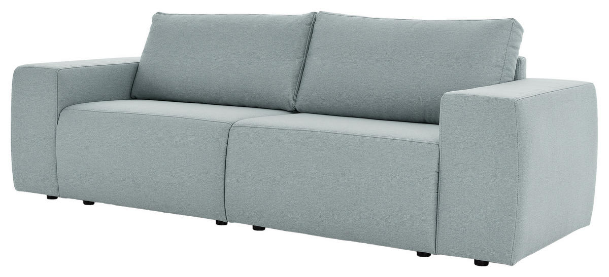2-SITZER-SOFA in Webstoff Hellblau  - Schwarz/Hellblau, Design, Kunststoff/Textil (242/87/89cm) - LOOKS by W.Joop