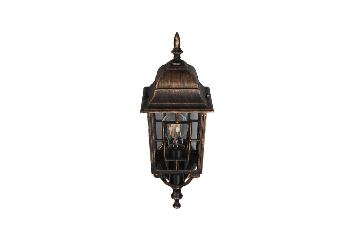 VÄGGLAMPA FÖR UTOMHUS - transparent/rostfärgad, Klassisk, metall/glas (15/19,5/41,5cm) - Trio Leuchten
