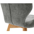 STUHL Velours Hellgrau Wildeiche massiv  - Wildeiche/Hellgrau, Design, Holz/Textil (53/87/64cm) - Carryhome