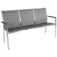 GARTENBANK 160/91/61 cm  Edelstahl  - Anthrazit/Silberfarben, Basics, Textil/Metall (160/91/61cm) - Stern