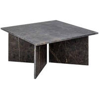 COUCHTISCH in Stein 90/90/42 cm  - Schwarz/Braun, Design, Stein (90/90/42cm) - Livetastic