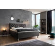 POLSTERBETT 160/200 cm  in Anthrazit  - Anthrazit, Design, Holzwerkstoff/Textil (160/200cm) - Xora