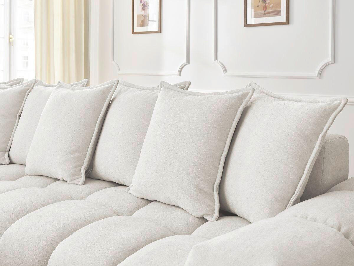 ECKSOFA Ottomane rechts  EVEREST Weiß Struktur  - Schwarz/Weiß, MODERN, Kunststoff/Textil (210/352cm) - Livetastic