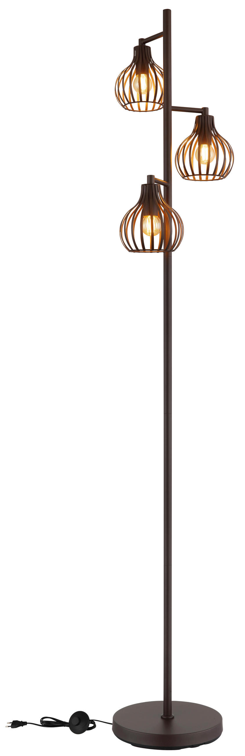 STOJACÍ LAMPA, 31/161 cm  - černá/rezavá, Design, kov/plast (31/161cm) - Globo