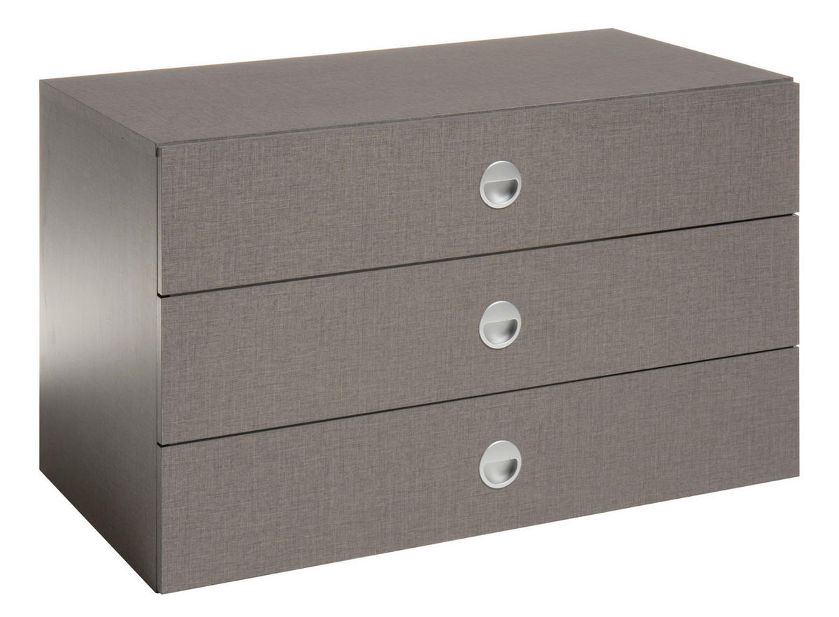 SCHUBKASTENEINSATZ 82,5/49/48,5 cm   - Grau, Holzwerkstoff (82,5/49/48,5cm) - Ti'me